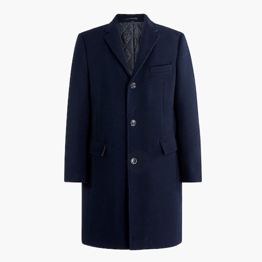 JCrew Factory Mens Navy 34 Thompson topcoat H1012